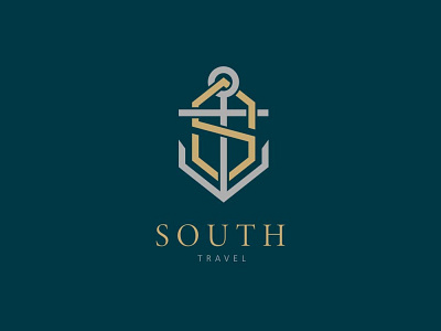 South Travel Logo Concept anchor logo branding company logo design flat logo logo design minimalist sailor