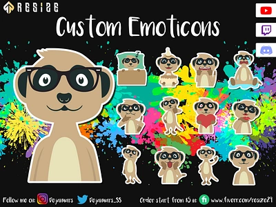 Meerkat Emoticon Concept🎨 (SOLD) cartoon chibi customemoji discord emoji emotes emoticon gamer illustration illustrator logo mascot metaverse nft opensea sticker streamer twitch twitchemotes youtuber