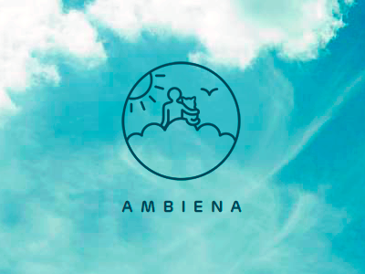 Ambiena logo design variation 2 ambiena ambient brand cat cloud identity logo logo design logotype sky