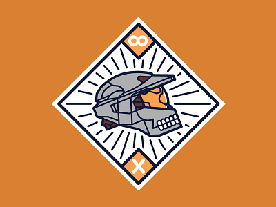 Infinity Slayer Badge badge badge hunting halo head helmet master chief orange skull