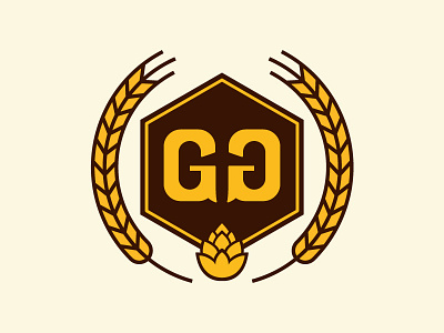 The Golden Growler badge barley beer brew craft golden growler hops logo wheat
