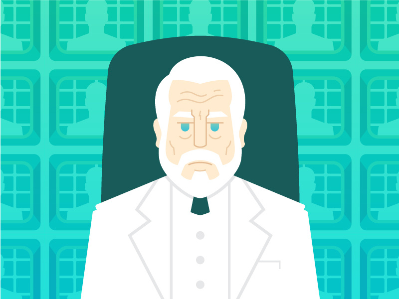 The Architect gradient flat matrix suit person illustration portrait computer code craftcms architect
