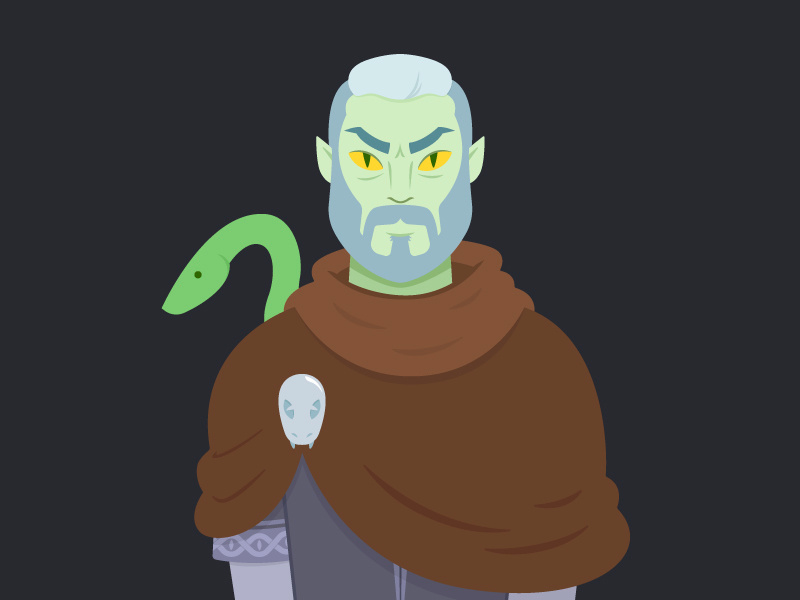 Portrait of a Wizard hero snake wizard portrait character illustration dungeons and dragons dragons dungeons