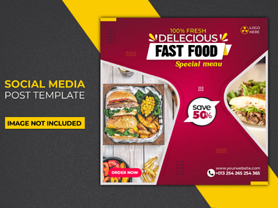 Delicious Fast food social media post template. banner facebook ads facebook post food banner instagram post social media post