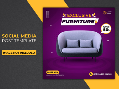 Exclusive furniture social media post template. banner design facebook post instagram post product sale banner social media post