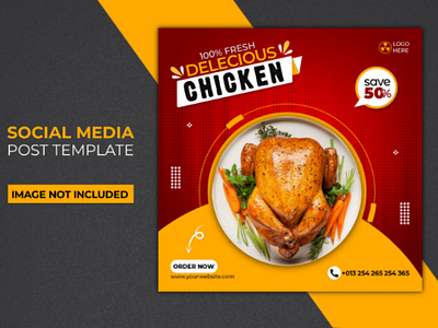 Delicious chicken social media post template