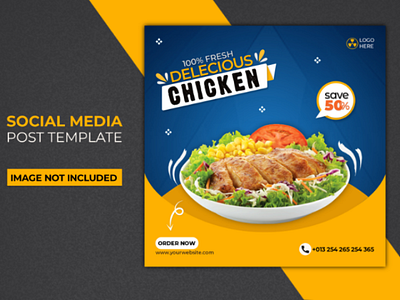 Delicious chicken social media post template ads design banner design delicious chicken banner facebook post instagram post social media ads design social media banner social media post