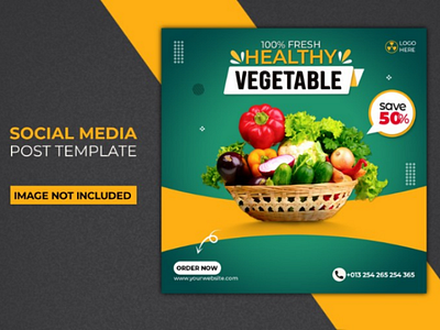 Healthy vegetables social media post template facebook ads design facebook post food banner instagram post deaign social media ads design social media post template