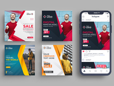 Social Media Post Template Design abstract