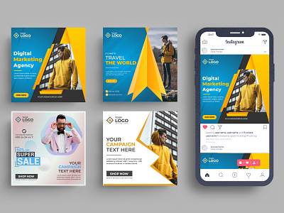 Social Media Post Template Design abstract