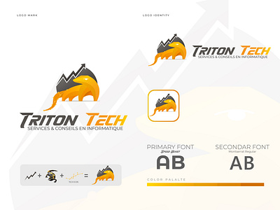 Logo Design for "Triton Tech" Company graphic design lizard design lizard logo