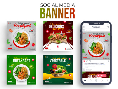 Food Social Media Post Templates I Social Media Banner