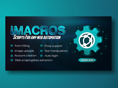 iMacros Banner Template design advertising banner banner design concept data extraction delicious form filling imacros layout marketing media post poster design promotion social social media post design template web web automation