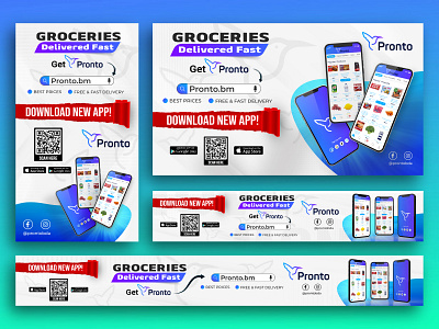 Set of Modern web banner or google ads design for prontobda design graphic design