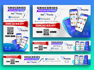 Set of Modern web banner or google ads design for prontobda