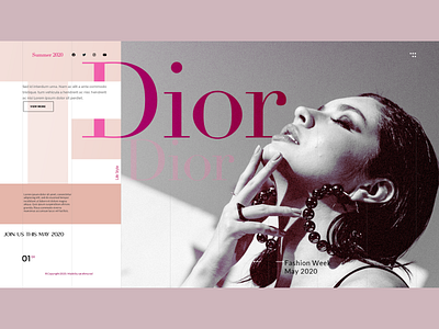 Fashion Week by Dior branding design dior flat minimal typography ui ux web xd xd design