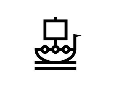 Viking boat bold graphic icon logo ship symbol viking