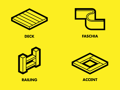 Deck Icons clean deck decking faschia icons railing simple ui yellow