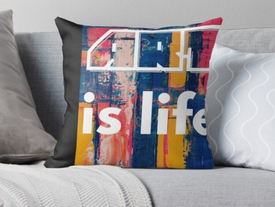 ART IS LIFE art artwork bag book branding colors cup design illustration life redbubble shopping