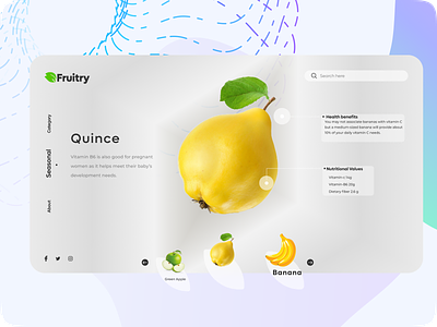 Fruitry Web Design app branding illustration illustrator logo minimal typography ui ux vector