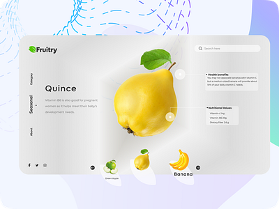 Fruitry Web Design app branding illustration illustrator logo minimal typography ui ux vector