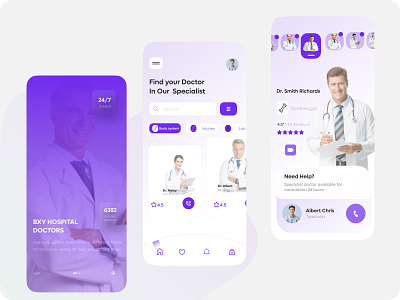 BXY Medical App Design app branding clean design illustration minimal typography ui ux vector