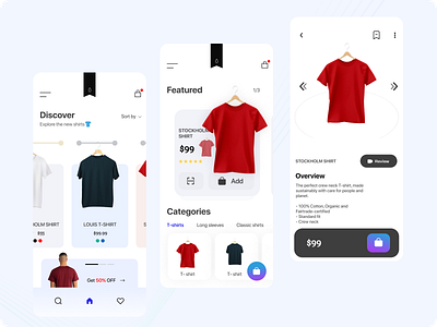 T-shirt store animation app branding design illustration illustrator minimal typography ui ux