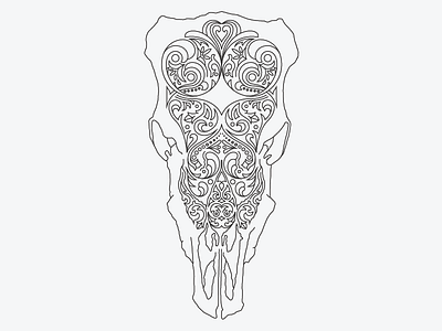 The Skull illustration illustrator linework pattern skull tattoo
