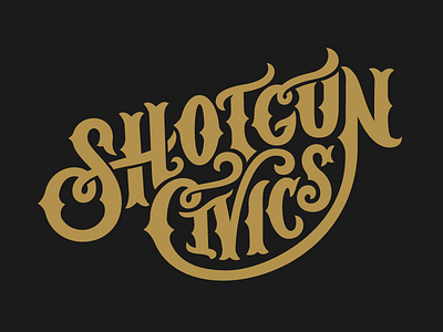 Shotgun Civics cycling graphic design handlettering lettering logo logo design type typography wip