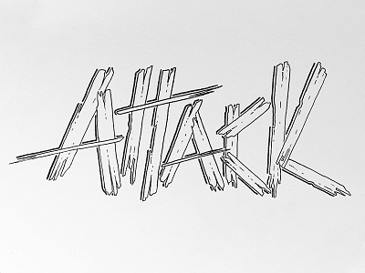 Attack graphic design handlettering lettering type typography