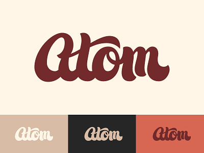 Atom branding design graphic handlettering lettering logo old typography wip