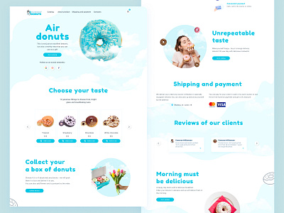 Air donuts design donut donut shop donuts ecommerce shop site ui ux web