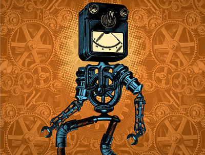 Socially Awkward No More character collage design experiment illustration machine retro robot