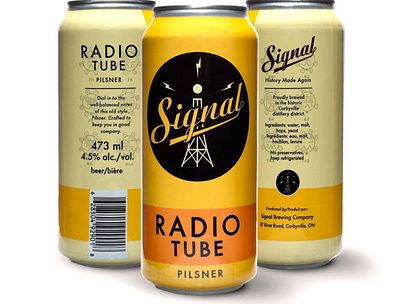 Radio Tube Pilsner Cans beer art beer branding beer can design identity illustration logo packaging