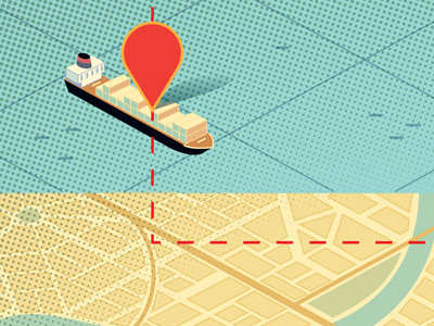 Tracking illo WIP 2 concept design illustration isometric ship