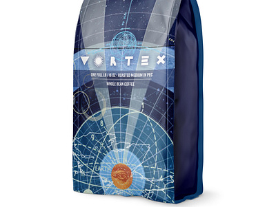 Vortex Coffee branding coffee collage design illustration logo packagedesign retro vortex