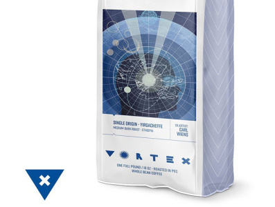 VortexPkg brand coffee illustration packaging
