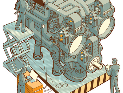 Tune Up design experiment illustration machine robot