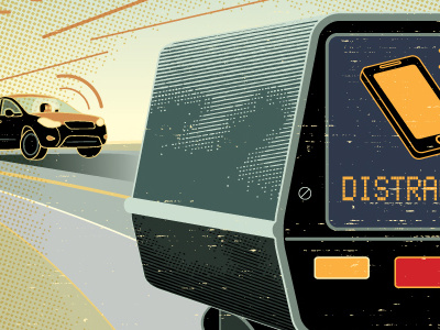 Driving illustration driving illustration magazine police radar safety