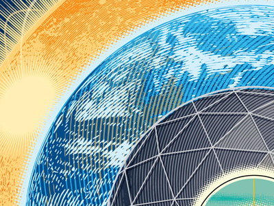 Nobel cover illustration research science sol star subatomic sun vector