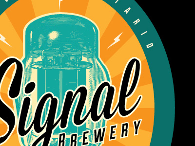 Signal logo beer brewery design label logo radio retro