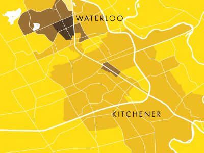 KW map city grid kitchener map urban waterloo