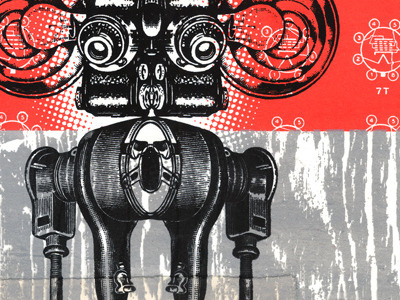 Mecanismos - Apogee collage experimental gallery illustration robot screenprint