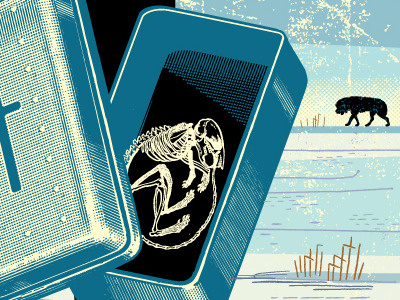 Narrative No. 3 coffin dog graphic illustration skeleton snow winter
