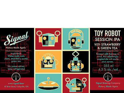 Signal Toy Robot beer art illustration label design robot toy