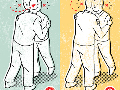 Cheek kiss spot cheek diagram etiquette illustration instruction kiss