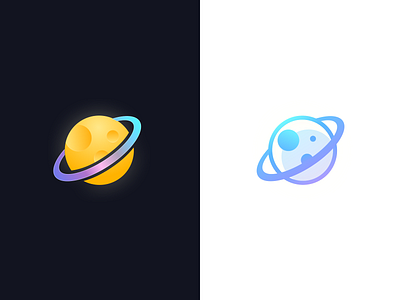 Dark&Light flat icon logo