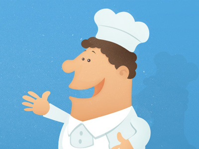 Baker blue character illustration vector website