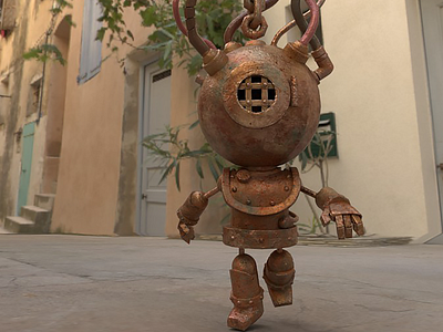 Sorrow 3d 3d art 3d artist 3d modeling autodeskmaya character lowpoly mattdixon render robot steampunk