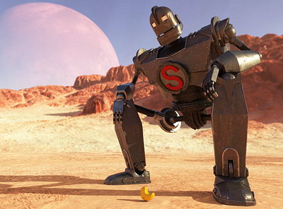 The Giant Iron 3d 3d art 3d artist 3d modeling autodeskmaya hardsurface lowpoly photoshop robot substancepainter